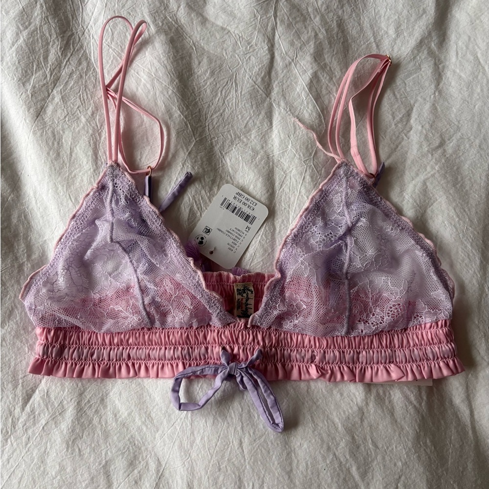 Free people Lace Bralette in Pink & Lavender - fairytale combo